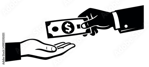 Hands exchanging cash, illustrating concepts of financial transactions, bribe, corruption, payment, income, and business dealings