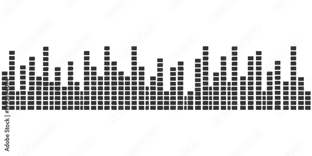 Naklejka premium A seamless vector pattern set featuring black and white dots and squares creates a pixel art design suitable for a business web icon or alphabet text font illustration