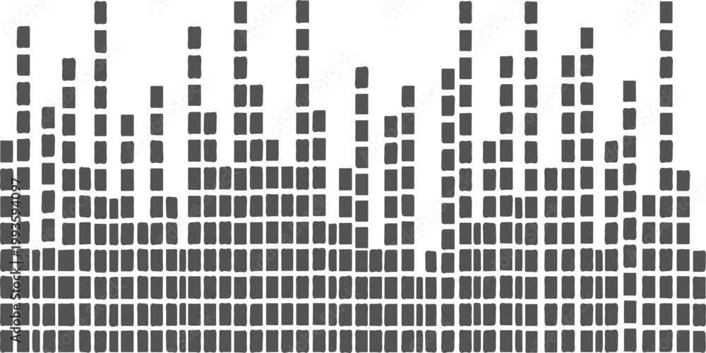 Fototapeta premium A seamless black and white vector pattern featuring a pixelated QR code and barcode symbol design that merges business technology with a square crossword puzzle illustration