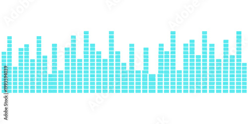 A 3D vector illustration of a blue sound wave background featuring a financial growth bar chart and data equalizer icons to represent success in the city music market