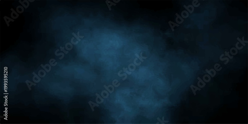 Abstract ethereal blue smoke swirls against a dark backdrop, creating a moody and captivating visual effect. perfect for adding depth and texture for art, banner, web, ui, branding