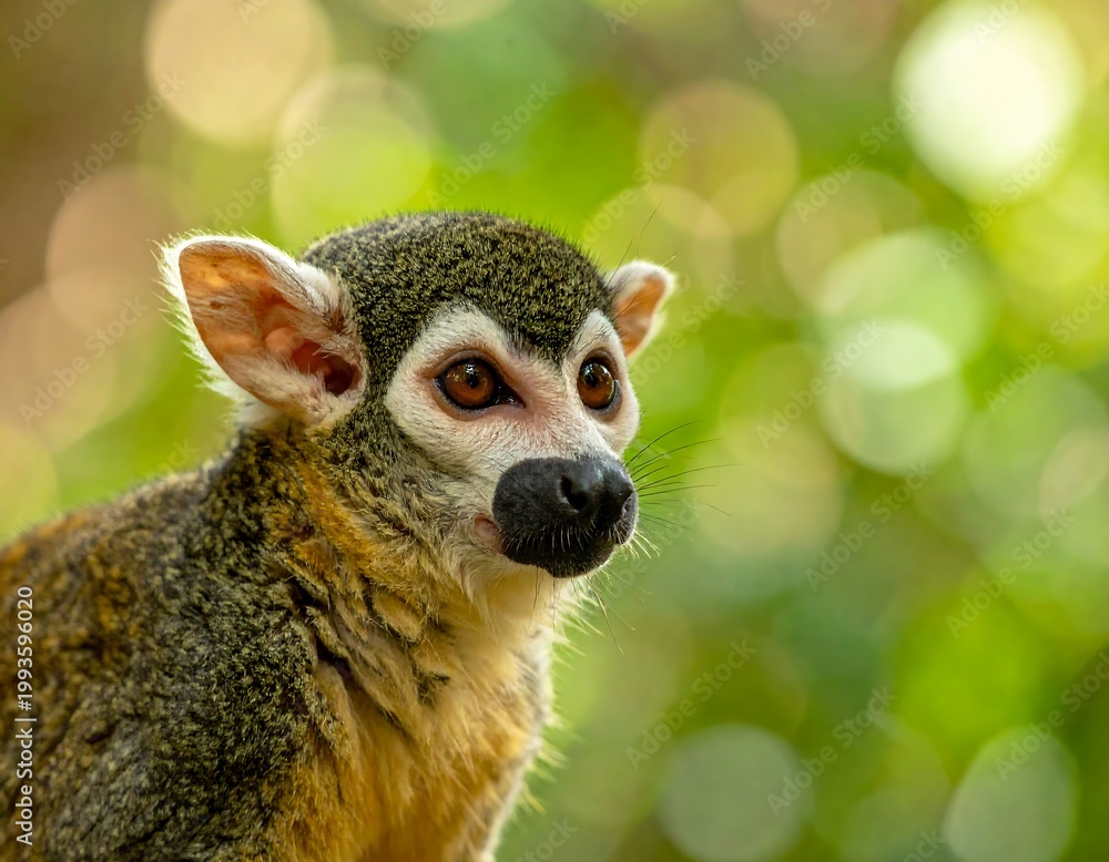 Fototapeta premium Close-up of a lemurs face in natural habitat.