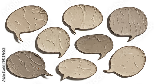 Group of brown speech bubbles.
