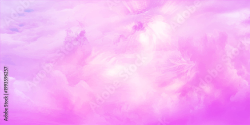 Abstract ethereal beauty of a pastel-colored sky, capturing a dreamlike and heavenly panorama with soft, fluffy clouds bathed in pink and violet hues for art, banner, web, ui, branding