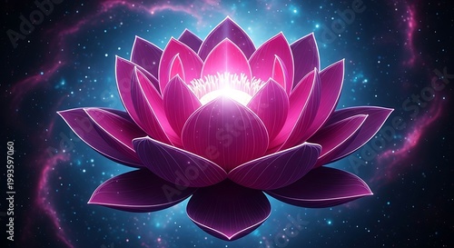 Radiant lotus bloom a cosmic flower of spiritual awakening and inner peace