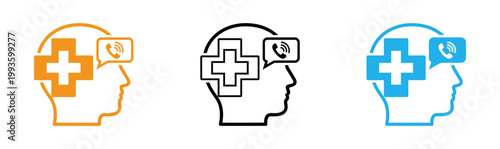 Dual head icons representing healthcare communication and mental wellbeing