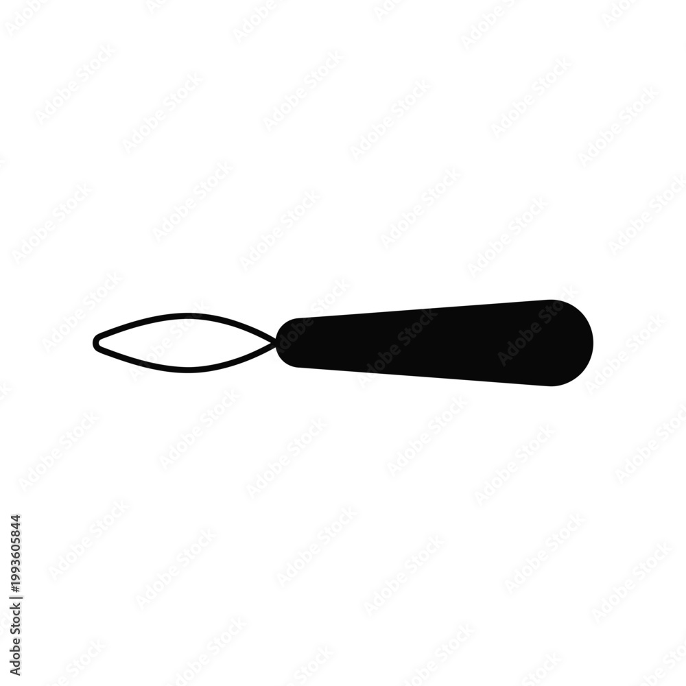 Fototapeta premium Black and white silhouette of a spoon kitchen