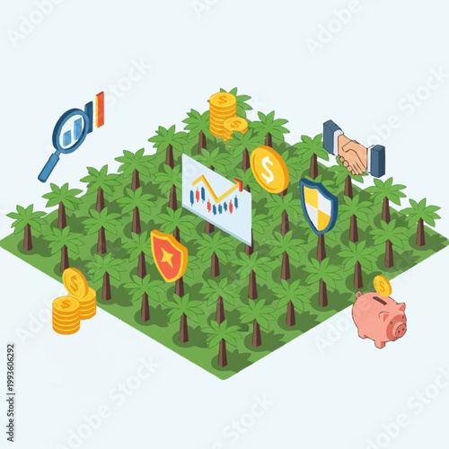 Financial growth and investment concept.