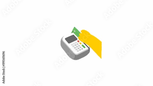 Card Swipe Payment POS Machine Digital Transaction Animation