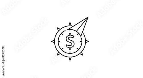 Compass with Dollar Sign Symbolizing Financial Direction and Investment.