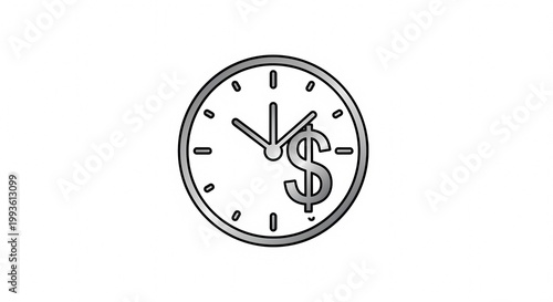Time is Money Concept Illustrated with a Clock and Dollar Sign.