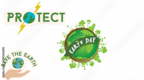 Earth Day Animation Save Earth Protect Nature Loop Background