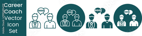 Career Coach and Professional Mentorship Vector Icon Set