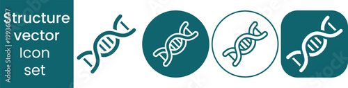 DNA Helix Structure and Genetic Research Vector Icon Set