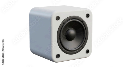 Vector illustration of modern white compact bookshelf speaker on a transparent background