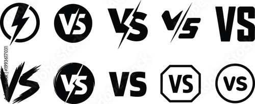 Battle VS icon, bold versus graphic with competitive duel elements for gaming interface visuals esports tournaments and dynamic matchup design.