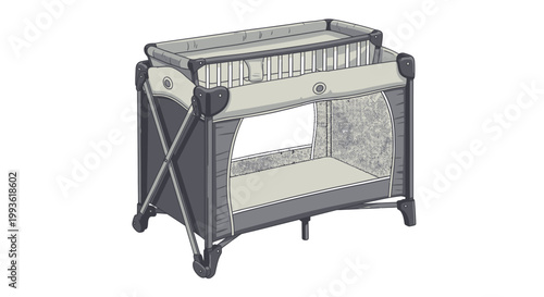 Portable Baby Cot with Mesh Sides for Safe Infant Sleep