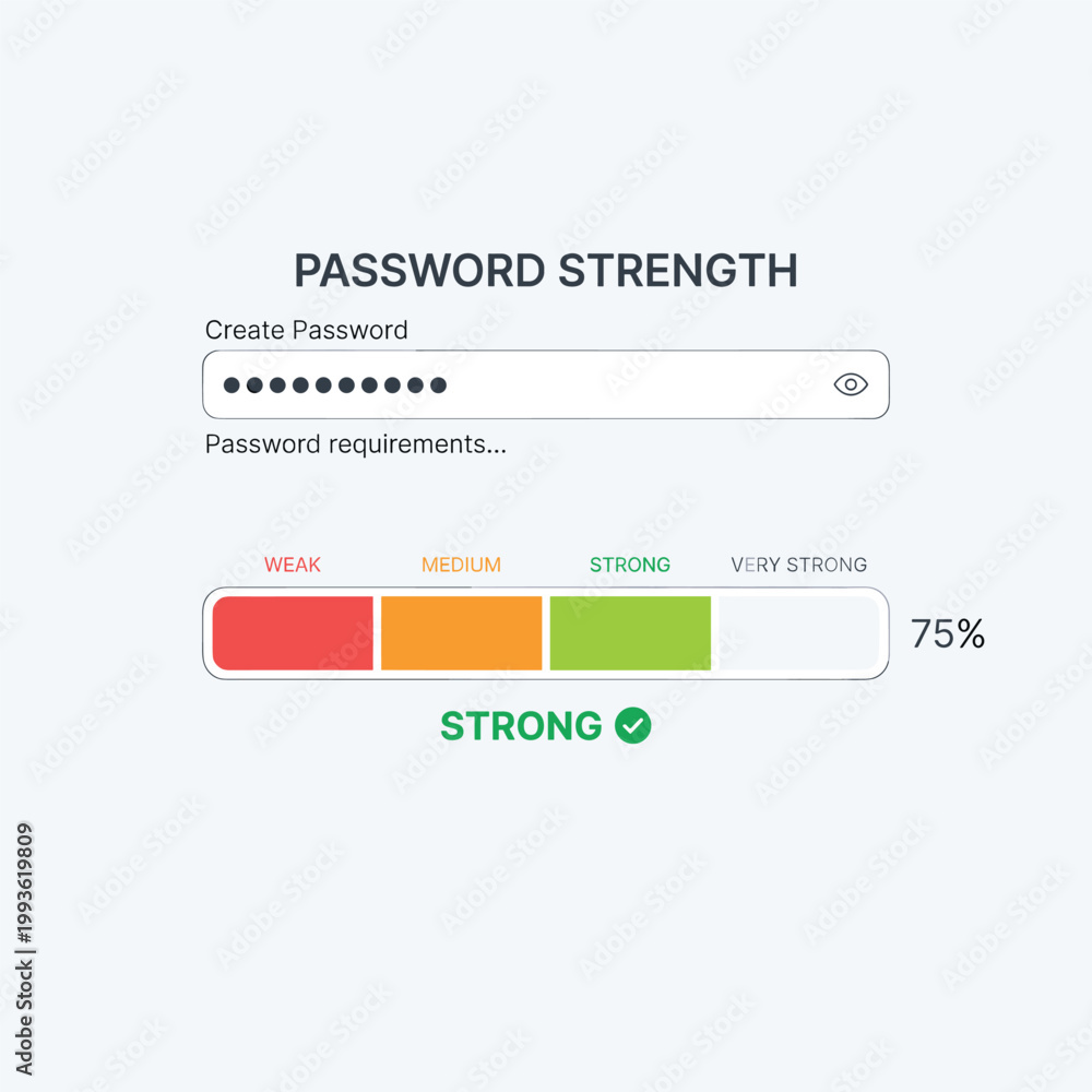 Fototapeta premium Password Strength Meter With Password Input Field