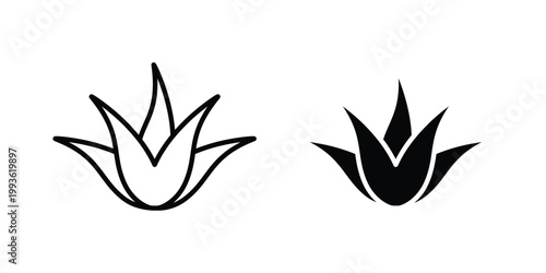 Aloe vera icon concept. Thin line symbol. Solid icons