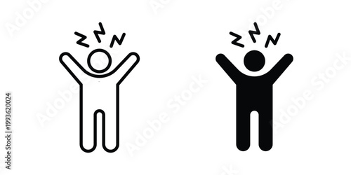 Angry person icon concept. Thin line symbol. Solid icons