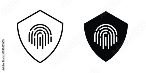 Biometric security icon concept. Thin line symbol. Solid icons