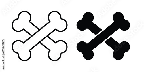 Bones icon concept. Thin line symbol. Solid icons