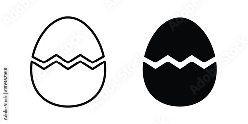 Broken egg icon concept. Thin line symbol. Solid icons