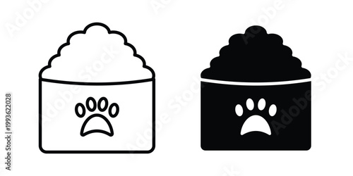 Cat food icon concept. Thin line symbol. Solid icons