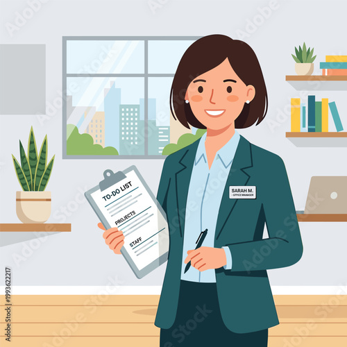 Office Manager With To Do List In Garden