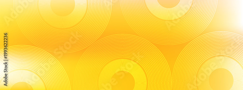 Abstract Yellow Gradient Background with White Concentric Circular Line Patterns