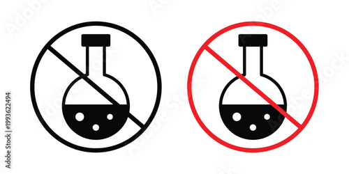 Chemical free sign concept. Thin line symbol. Solid icons