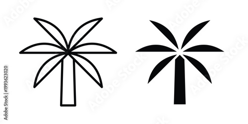 coconut tree icon concept. Thin line symbol. Solid icons