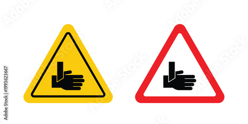 Cutting hand straight blade sign concept. Thin line symbol. Solid icons