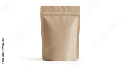 Brown kraft stand up pouch with zipper seal packaging