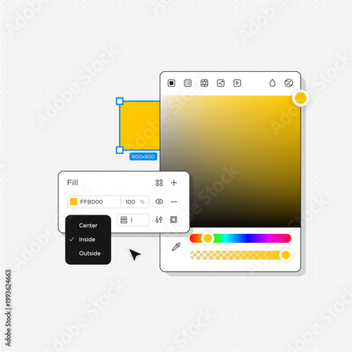 Selection Colours panel. Vector illustration