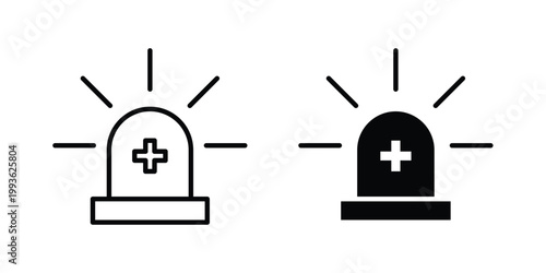 Emergency icon concept. Thin line symbol. Solid icons