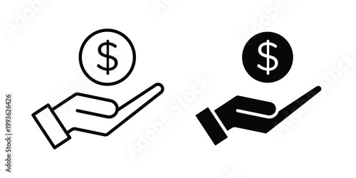 finance icon concept. Thin line symbol. Solid icons