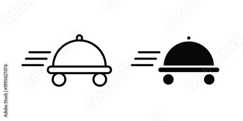 Food delivery icon concept. Thin line symbol. Solid icons