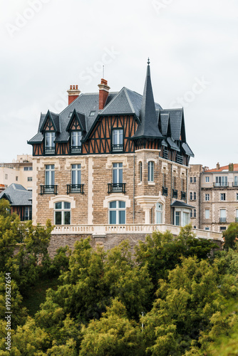 Elegant historic building in Biarritz, France, with a striking architectural design.