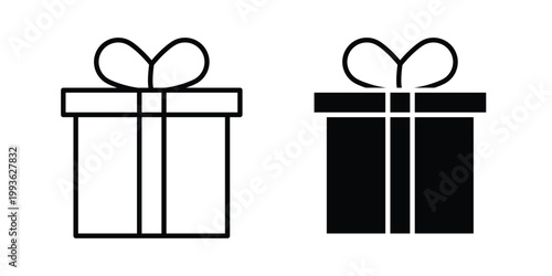 free gift icon concept. Thin line symbol. Solid icons