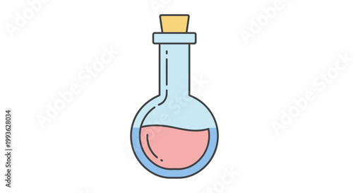 Simple Cartoon Potion Bottle with Pink Liquid.