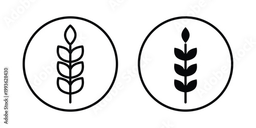 gluten free icon concept. Thin line symbol. Solid icons