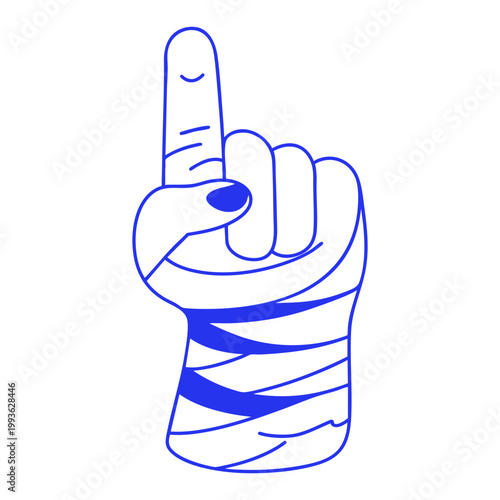 Pointing Finger Hand Cartoon Illustration