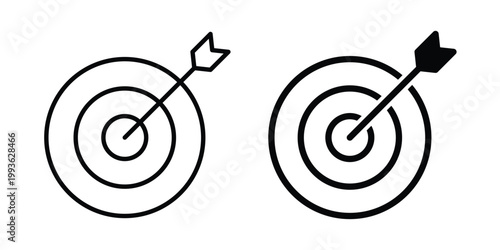 Goal icon concept. Thin line symbol. Solid icons