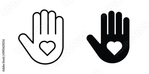 Handmade icon concept. Thin line symbol. Solid icons