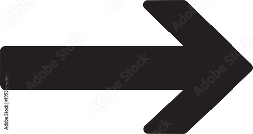 Black right arrow icon simple vector symbol for direction and navigation isolated on white background for web and print design