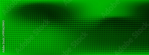 Vibrant green halftone dot pattern on a dark gradient background. Abstract vector banner with a modern tech feel and circular geometric texture.