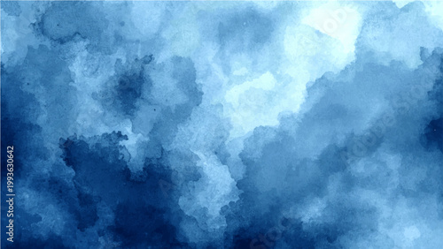 Vector An abstract watercolor painting evoking the serenity and depth of the cerulean sky, blending artistic expression with a minimalist aesthetic.