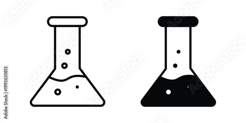Fotografie Laboratory flask icon concept. Thin line symbol. Solid icons