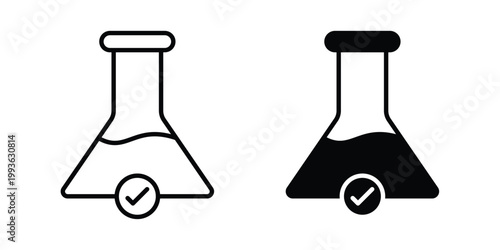 lab tested icon concept. Thin line symbol. Solid icons